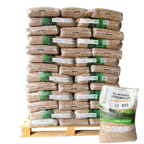 Granulés de bois Premium SimplyPELLET - 65 sacs 975kg