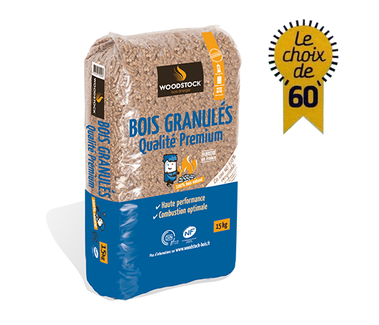 Granulés de bois, WOODSTOCK, 66 sacs de granulés de 15 kg